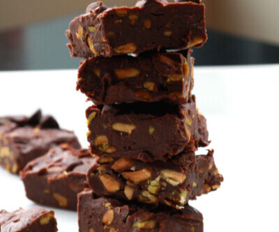 Chocolate Pistachio Fudge - Cook With Manali