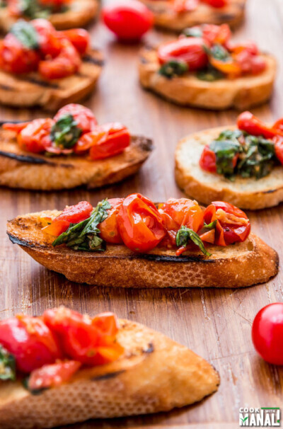 Roasted Tomato Bruschetta - Cook With Manali