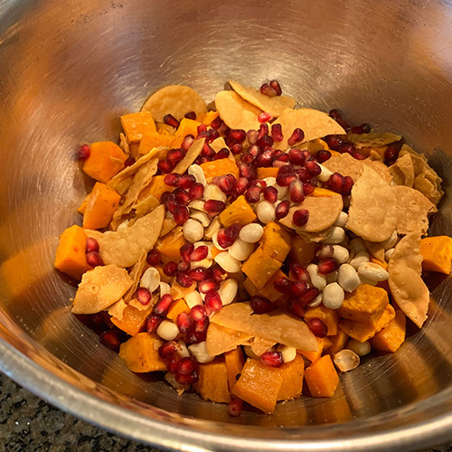 Hasselback Sweet Potatoes Chaat - Cook With Manali