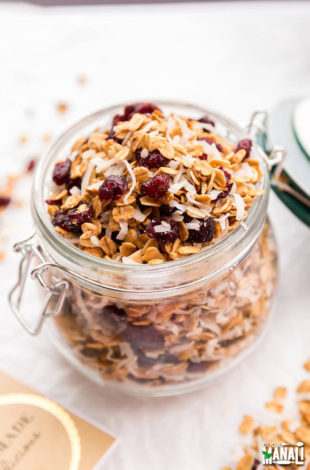 Cranberry & Toasted Coconut Granola - Cook With Manali