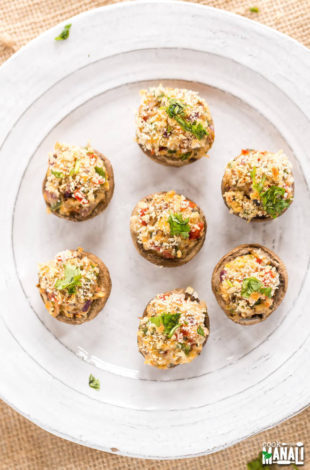 Vegetarian Stuffed Mushrooms - Cook With Manali