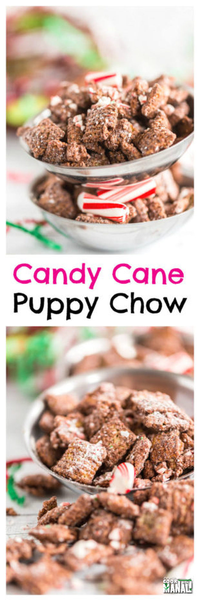 Candy Cane Puppy Chow - Cook With Manali