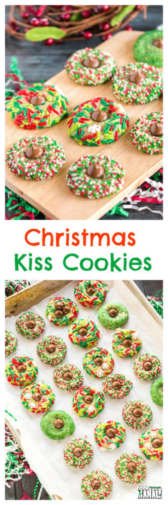 Christmas Kiss Cookies - Cook With Manali