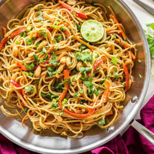 Vegetarian Thai Peanut Noodles - Cook With Manali