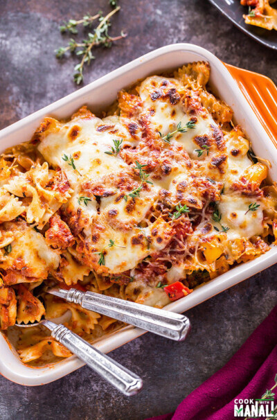 Veggie Lovers Baked Pasta - Cook With Manali