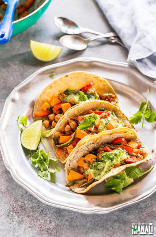 Chipotle Chickpea & Sweet Potato Tacos - Cook With Manali