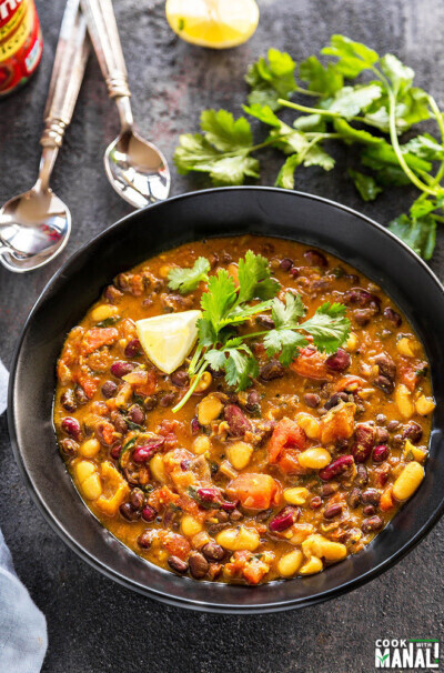 Vegan Three Bean Curry - Cook With Manali