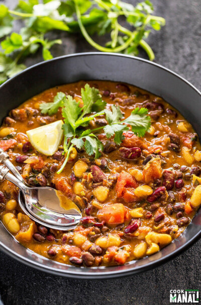 Vegan Three Bean Curry - Cook With Manali