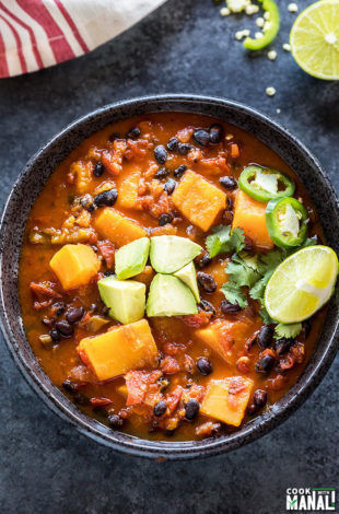 Instant Pot Butternut Squash Chili - Cook With Manali