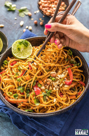 Instant Pot Thai Peanut Noodles - Cook With Manali