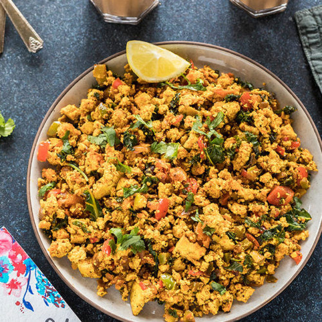 Tofu Bhurji  Tofu Scramble - Indian Veggie Delight