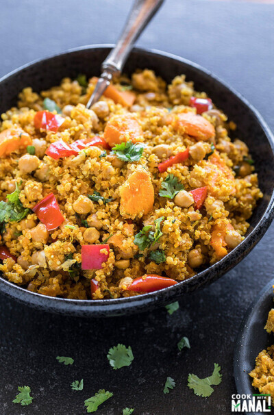 Instant Pot Curried Sweet Potato Chickpea Quinoa - Cook With Manali