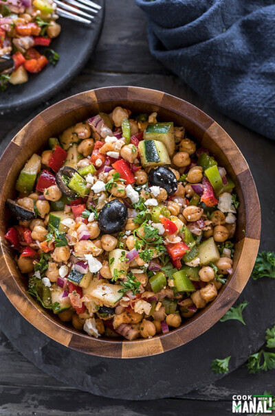 Mediterranean Chickpea Salad - Cook With Manali