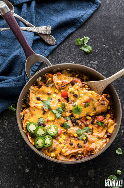 One-Pot Vegetarian Enchiladas - Cook With Manali