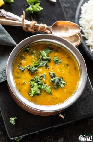 Instant Pot Kale Garlic Dal - Cook With Manali