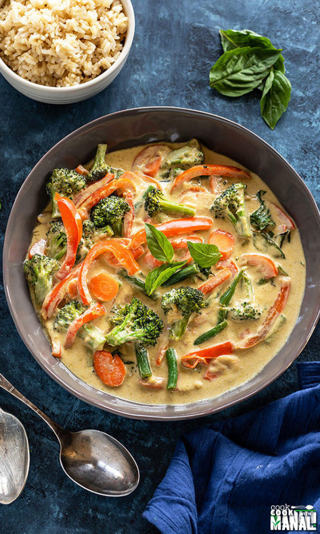 Vegan Thai Green Curry - Cook With Manali
