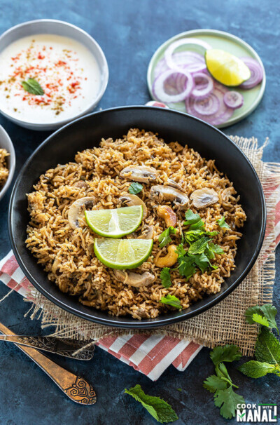 Mushroom Biryani (Instant Pot & Stovetop) - Cook With Manali