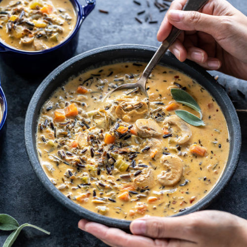 Vegan wild rice best sale mushroom soup instant pot