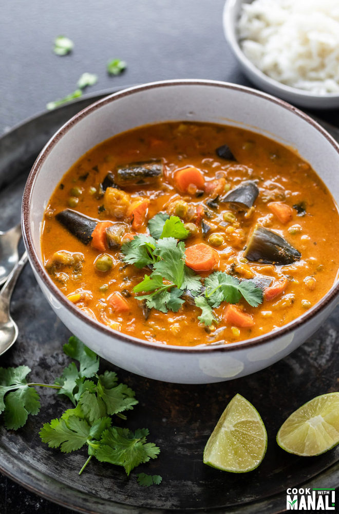 Instant Pot Eggplant Carrot Curry - Cook With Manali