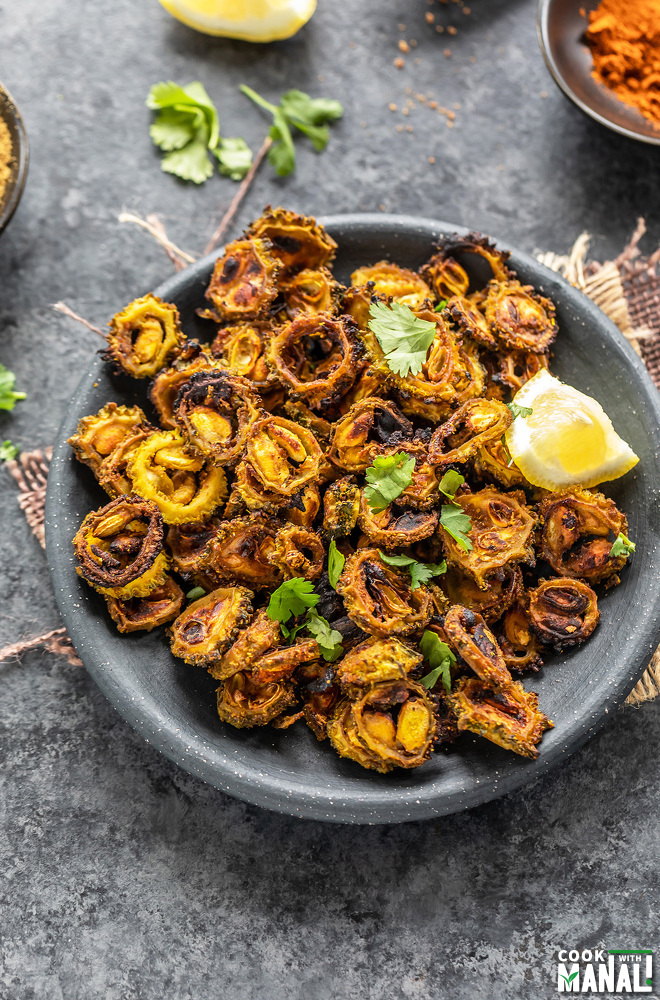 Baked Sweet Sour Karela Bitter Gourd Cook With Manali