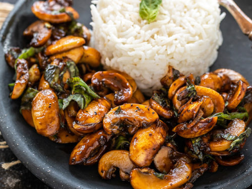 Balsamic Mushrooms with Basil