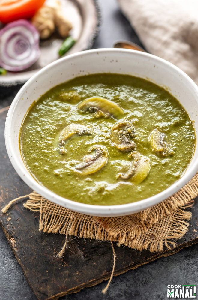 Instant Pot Palak Mushroom - Cook With Manali