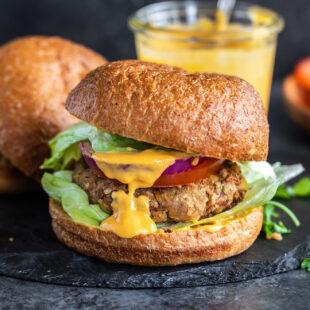 Chickpea Burger with Spicy Mango Mayo - Cook With Manali