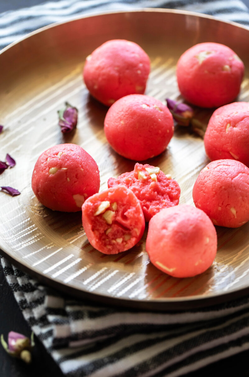 Rose Malai Ladoo - Cook With Manali