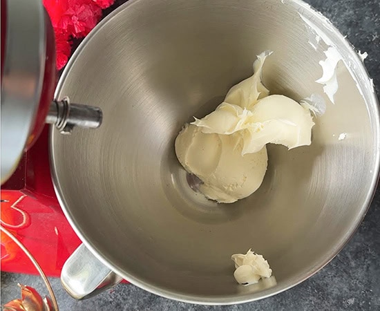 mascarpone cheese in stand mixer